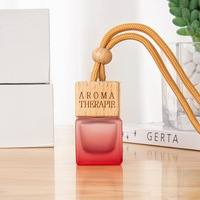 Diffuseur de parfum pour voiture en verre miniature personnalisé de 8 ml, flacon suspendu carré, évaporation naturelle sans électricité