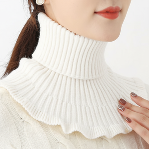 (LND) Cache-cou de mi-saison à superpositions pour la mi-saison en tricot à faux volants - Product Image 1