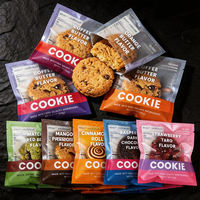 Sachet Mylar thermoscellable simple, givré, pour macarons, desserts, pâtisseries, biscuits, avec fenêtre et logo personnalisé imprimé