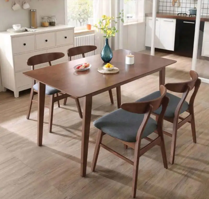 Massivholz Esstisch Malaysia Importierte Gummi Holz Esszimmer möbel 1 Tisch 4 Stühle 6 Stühle Kombination