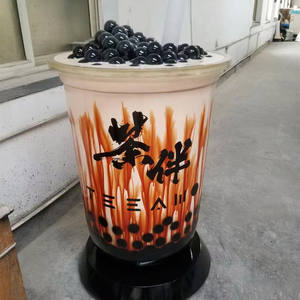 Muebles de fibra de vidrio para tienda de dulces, taza de té de leche, escultura <span class=keywords><strong>gigante</strong></span>, decoraciones para tienda de té de leche - Product Image 1