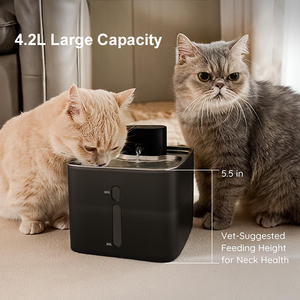 2025 Venta caliente fuente de agua inalámbrica de acero inoxidable para gatos 4.2L/142oz dispensador de agua potable automático inteligente silencioso para mascotas - Product Image 3