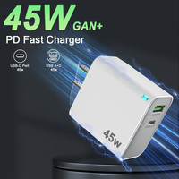 Chargeur compact certifié sûr Gan USB C 40W 45W adaptateur de voyage réglable EU Standard PD charge rapide pour iphone 17