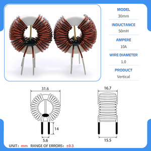 حلقة مغناطيسية غير متبلرة 100 مللي ساعة حلقة تيار عالية التردد محث نانوكريستالين محث وضع مشترك مع قاعدة - Product Image 4