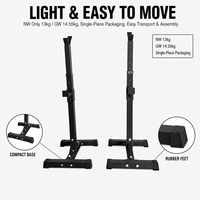 Support de Squat Pliable en Acier Réglable avec Supports de Bench Press pour Barre et Support Portable pour Haltères pour la Sécurité en Musculation