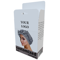 Boîte à bonnets en satin personnalisable avec logo privé, boîte à bonnets pour tresses, durags en soie, emballage en papier, boîte de présentation pliable pour bonnets