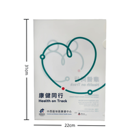 Dossier en plastique transparent PP en forme de L A4 avec impression UV de logo personnalisé pour le bureau et l'école