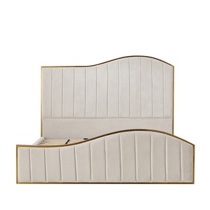 Slaapcomfort <span class=keywords><strong>Modern</strong></span> Design Queen/King Size Fluweel Bekleed <span class=keywords><strong>Platform</strong></span> <span class=keywords><strong>Bed</strong></span> - Product Image 2