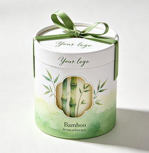 Customizable Aromatherapy Candle Paper Tube Packaging with Window and Ribbon Handle Eco-Friendly Custom Logo Design - Product Image 4