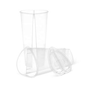 ÉCHANTILLON GRATUIT 700ml Gobelet à bulles en forme de cœur Double plaisir Gobelet jetable en plastique Gobelet double séparé - Product Image 5