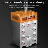 Horno Asador Comercial de Acero Inoxidable de Fácil Limpieza, con Diseño Multihoyo para Hornear Patatas, Peras y Taro
