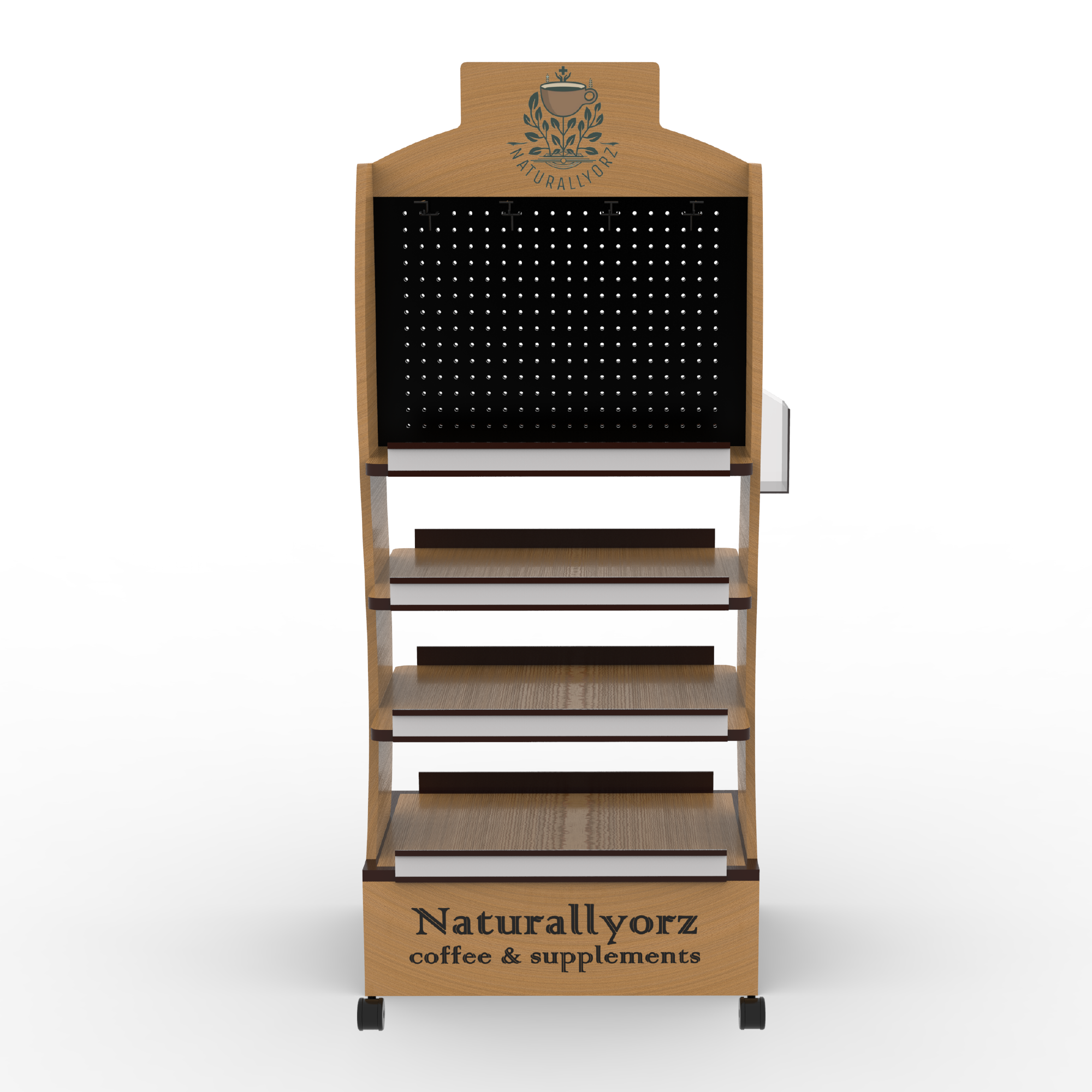 Wooden 4-layer Laminated Vitamin Display Rack Suitable for Simple and Atmospheric Shopping Malls — view 5