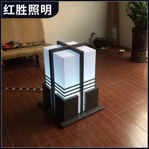 Lámpara de Poste Cuadrada Redsheng, de Aleación de Aluminio, LED, para Exteriores, Impermeable, Semi Empotrada, con 3 Años de Garantía - Product Image 1