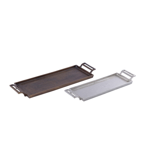 Bandeja de Servicio Rectangular de Metal con Asas, Bandeja Resistente para Servir, para Uso en Cocina, Restaurante y Hotel - Product Image 1