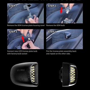 Ampoules <span class=keywords><strong>LED</strong></span> pour voiture, blanc 6500K, éclairage de plaque d'immatriculation pour Chevy Suburban Tahoe GMC Sierra 1500 2500 3500 - Product Image 3