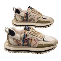 Chaussures de sport décontractées confortables à semelle épaisse pour hommes, tendance, respirantes, imprimées et brodées, nouvelle collection printemps-automne 2025