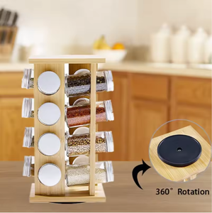 Étagère de <span class=keywords><strong>cuisine</strong></span> en bambou de haute qualité, directement de l'usine, étagère à épices en bambou, rotative - Product Image 3