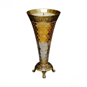 Support de bougie en laiton antique sur mesure, artisanat métallique de luxe pour la décoration intérieure, usiné CNC - Product Image 3