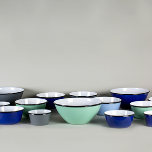 OEM barato 10cm 12cm 18cm personalizado acero al carbono Metal esmalte Camping mezcla palomitas <span class=keywords><strong>cereales</strong></span> flor tazón para el hogar - Product Image 1