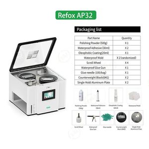 Refox AP32 เครื่องขัดเดสก์ท็อป 2 ช่องสําหรับโทรศัพท์มือถือหน้าจอพื้นผิว LCD เครื่องขูดกังหันน้ําเรียบ - Product Image 4