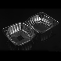 Récipient de fast-food jetable en plastique transparent en relief Blister Box Clamshell Couvercle pour Hamburger Salade Pain Emballage à emporter
