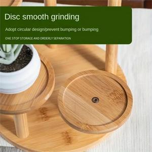 Trang trí nội thất nhiều lớp tre lưu trữ Giá máy tính để bàn cây hiển thị gỗ nhỏ hoa đứng - Product Image 5