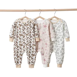 Bebek giysileri ilkbahar ve sonbahar tek parça romper romper yenidoğan taban ceket erkekler ve kadınlar bebek pijama wrap ayak keşiş giysileri