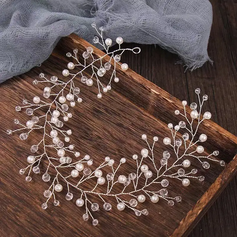 Damesmode Handgemaakte Parels Haarband Bruids Handgemaakte Kristallen Hoofdband Handgemaakte Haaraccessoires