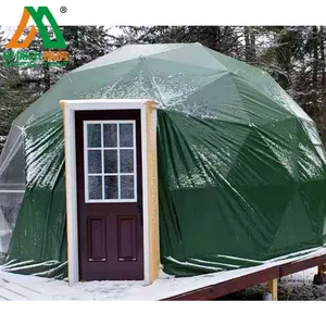 ग्रीन पीवीसी गुंबद glaming आउटडोर रिसॉर्ट तम्बू गार्डन हाउस सफारी तम्बू
