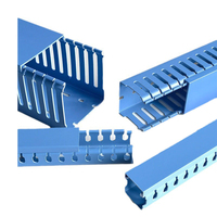 PVC câble goulotte tuyau câble canal bleu en plastique câblage conduit ligne auge pour armoire et boîte de distribution