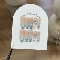 10 pièces de faux ongles faits à la main avec diamants et ongles en forme d'amande pour femmes