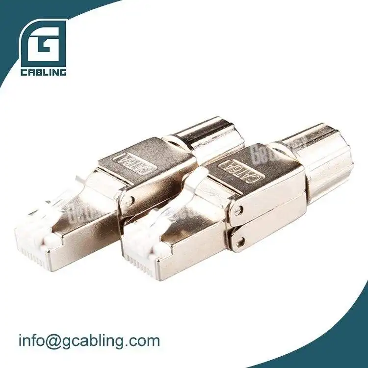 Gcabling 8P8C RJ45 Toolless FTP conector Cat 6a module plug shielded connectors cat6a RJ45 connector