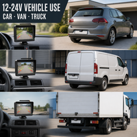 Moniteur de recul pour voiture 4,3 pouces avec écran partagé, kit écran de recul ADAS, vision nocturne, étanche, détection de plaque d'immatriculation sans fil