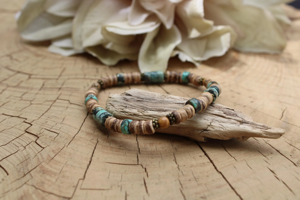 Bracelet en turquoise africaine pour homme, bracelet en pierres naturelles, bracelet extensible, bijoux de mode, cadeau pour homme, vente en gros - Product Image 4