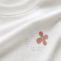 T-shirt en denim tricoté écologique anti-boulochage à manches courtes et taille haute, imprimé pois arc-en-ciel, indispensable polyvalent pour l'été