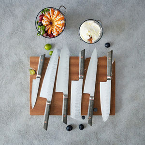 มีดทำครัวคุณภาพสูง 3 ชั้น เคลือบคาร์บอนสตีล VG10 แกนกลาง พร้อมด้ามไม้ ผิวซาติน ขายดี - Product Image 2