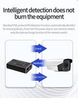 Monitor Repeater PoE Logam Berkualitas Tinggi 1 Input 2 Extender 10/100Mbps 3 Port AF/At PoE Switch Kamera IP CCTV