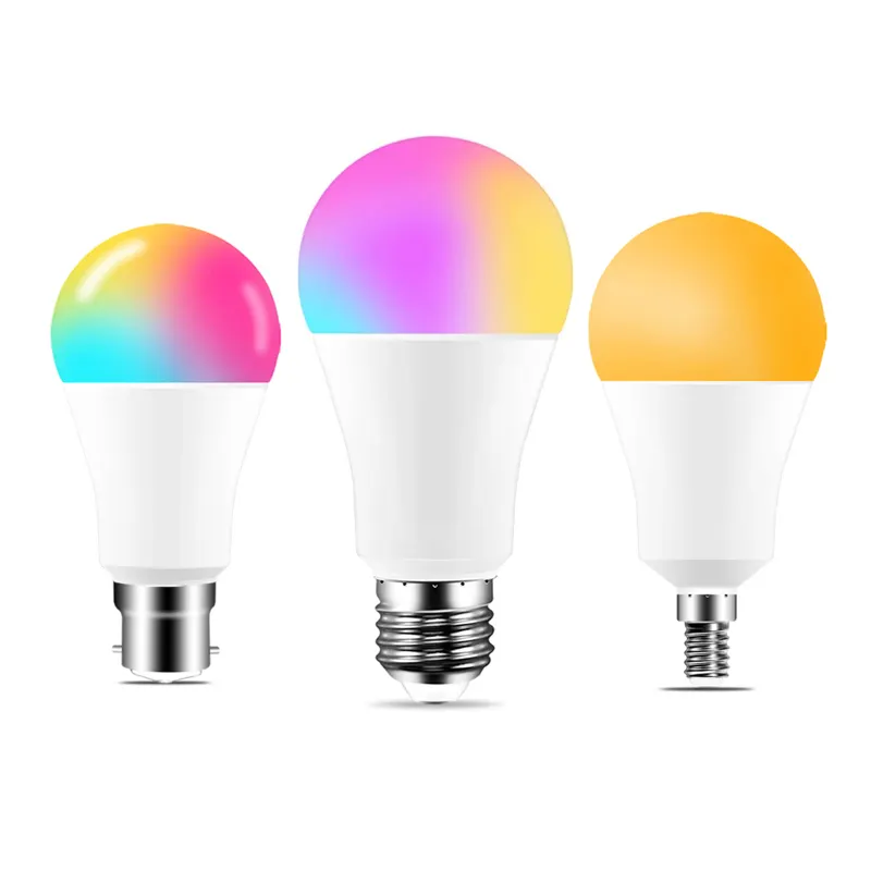 Умная лампа B22 E27 с Wi-Fi, 15 Вт, светодиодная RGB лампа, работает с Alexa/Google Home, 85-265 в, RGB + белый, с регулируемой яркостью, с функцией таймера, цветная лампа