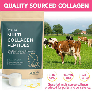 Complément beauté OEM/ODM à la biotine favorisant la santé normale des cheveux et des ongles, lisse et raffermit la peau, poudre de peptides multi-collagène. - Product Image 6