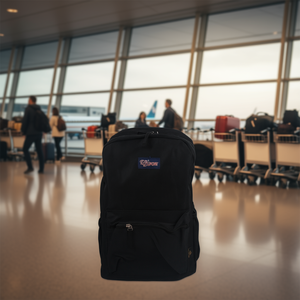 Mochila negra Eb de 18 pulgadas, mochila de viaje con capacidad de 20-35L, cierre de cremallera, mochila unisex de tela para viaje - Product Image 2