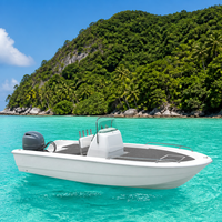 Bateau de pêche à pont ouvert de 4,85 m avec compartiment de rangement pour ancre et capacité de 5 personnes, moteur hors-bord de 90 CV, bateau pour usage maritime, réservoir portable