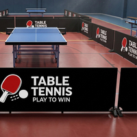 Barrière de tennis de table personnalisée, écologique, pour usage intérieur, cadre en PVC, tissu Lycra, impression couleur double face, contour de terrain de ping-pong