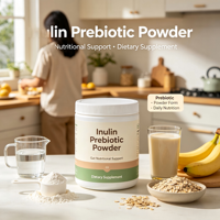 Poudre prébiotique naturelle d'inuline en marque blanche, supplément alimentaire personnalisé en vrac pour adultes