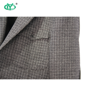 Venta directa de fábrica dos piezas gris Plaid Slim Fit lana de alta calidad para hombre Casual <span class=keywords><strong>traje</strong></span> a medida <span class=keywords><strong>2022</strong></span> - Product Image 2