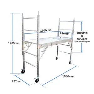 Prima của an toàn linh hoạt gấp di động nhôm giàn giáo với bánh xe cho xây dựng xây dựng