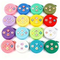 Chinfai nouveau personnaliser bonbons Silicone changement sac à main rond petit porte-monnaie femme fermeture éclair porte-monnaie avec mignon breloques usine