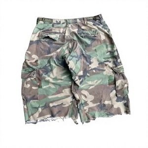 Men's Camouflage Cargo Shorts Mid Waist Button Fly Breathable Canvas Bermuda Shorts With Pockets Casual Style - Product Image 1