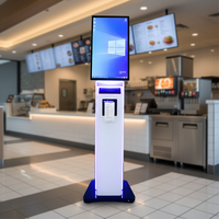Kiosque de paiement automatique à écran tactile pour restaurant, 21,5/24 pouces, avec SDK, sur pied, impression intégrée, commande automatique