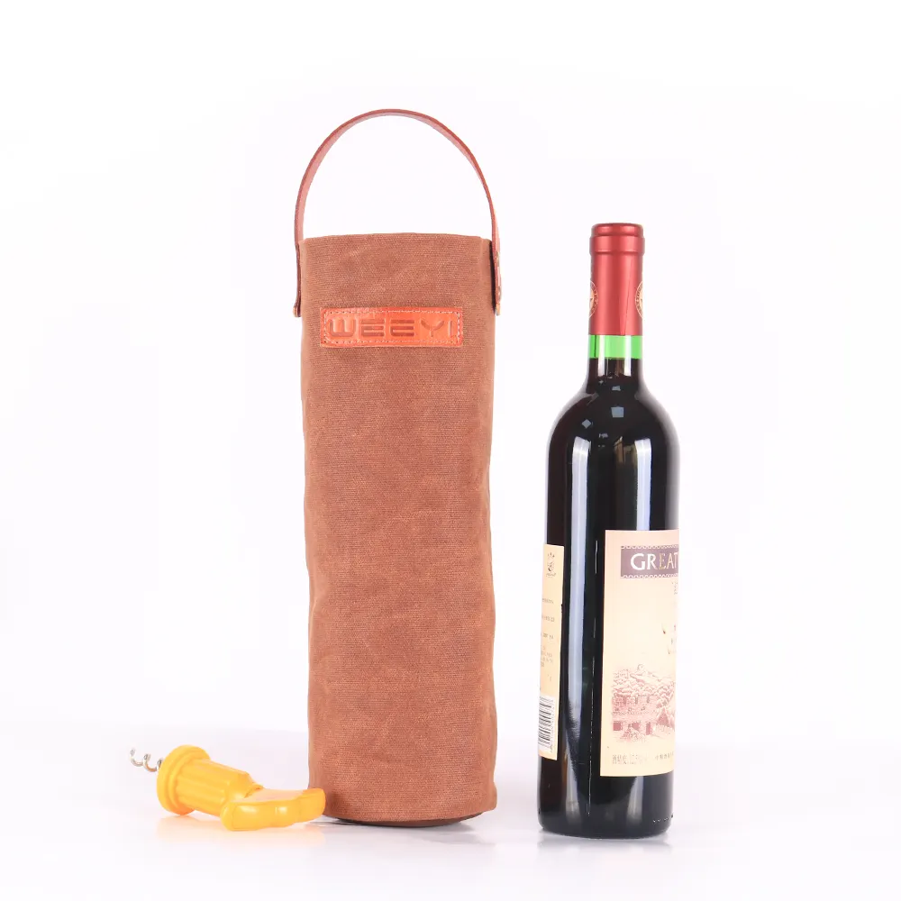 leather wine bag