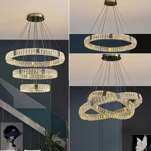 Zeal Lighting Contemporary Crystal Passage <b>Light</b> Creative Home <b>Office</b> Ring Chandelier Fashionable Home Decor - Product Image 6